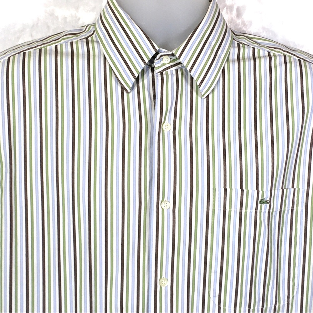 Lacoste Mens Size 42 Regular Fit Striped Large